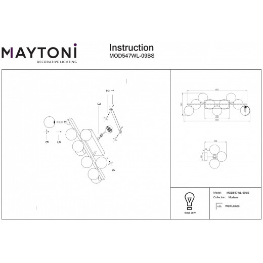 Бра Maytoni Dallas MOD547WL-09BS