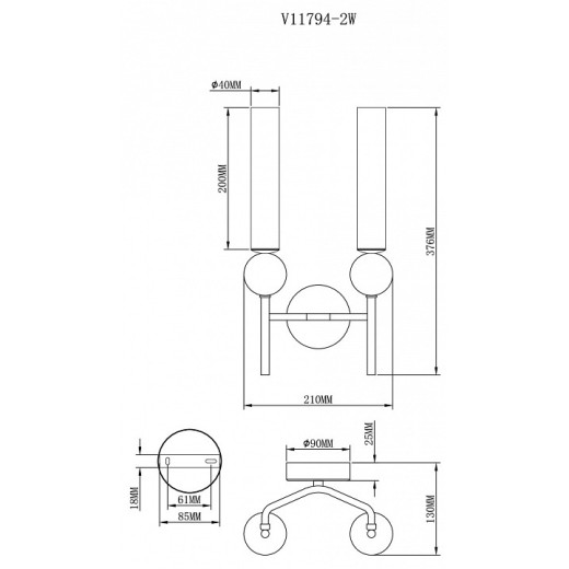 Бра Moderli Illis V11794-2W