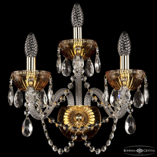 Бра Bohemia Ivele Crystal 5402 5402B/2+1/165 G Amber/M-1G