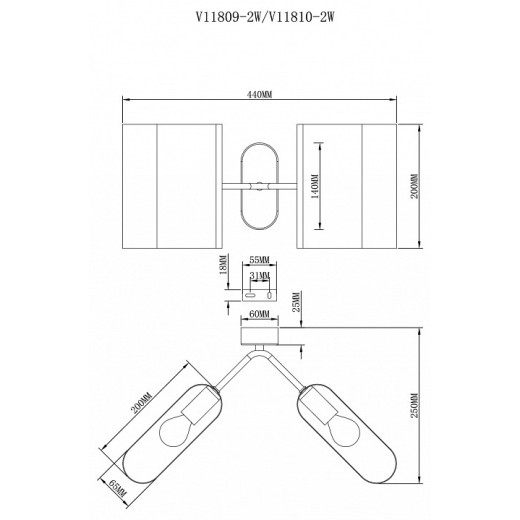Бра Moderli Metalicana V11810-2W