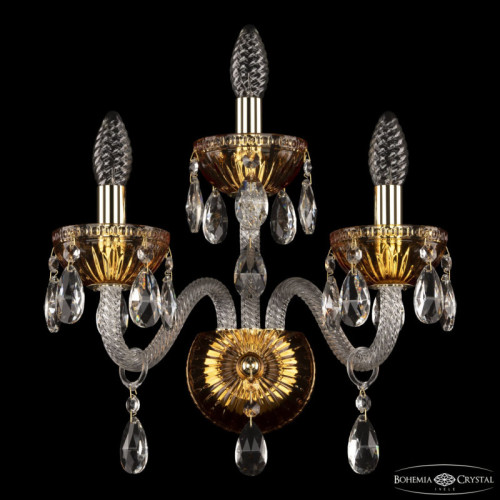 Бра Bohemia Ivele Crystal 5417 5417B/2+1/165 G Amber/M-1G