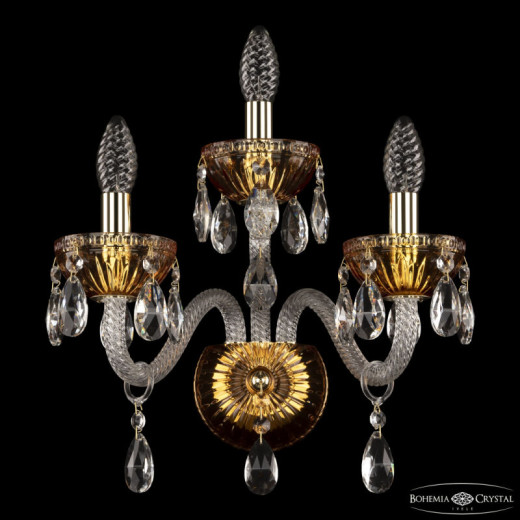 Бра Bohemia Ivele Crystal 5417 5417B/2+1/165 G Amber/M-1G