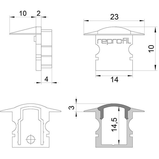 Набор из 10 заглушек для профиля Deko-Light F-ET-02-08 978622