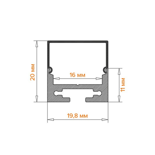 Короб накладной Wolta  WAP-S/H-20/20/2000-A