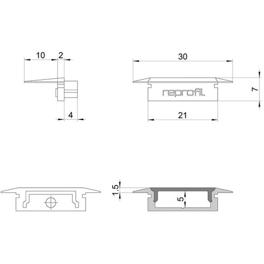 Набор из 10 заглушек для профиля Deko-Light P-ET-01-15 978111