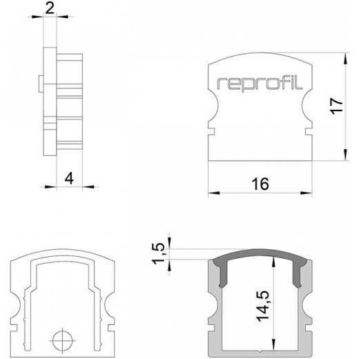 Набор из 10 заглушек для профиля Deko-Light F-AU-02-10 978552