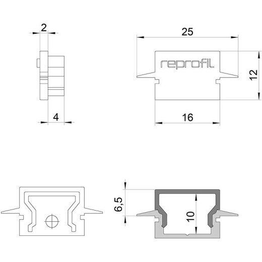 Набор из 10 заглушек для профиля Deko-Light H-ET-01-10 979042