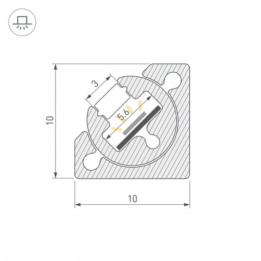 Короб накладной угловой внутренний Arlight SL-KANT 055331