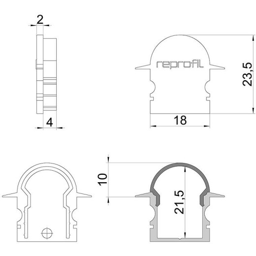Заглушка для профиля Deko-Light R-ET-02-10 979571