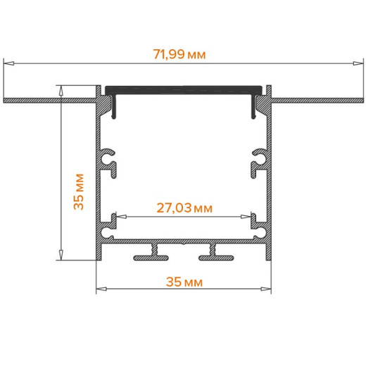 Короб встраиваемый Wolta  WAP-I-72/35/3000-A