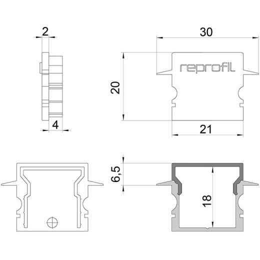 Набор из 10 заглушек для профиля Deko-Light H-ET-02-15 979150