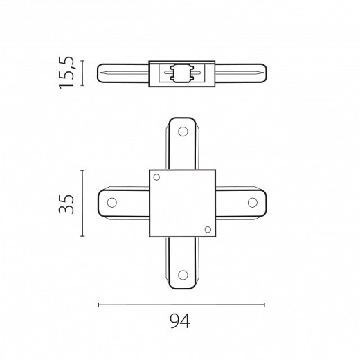 Соединитель X-образный для треков Lightstar Barra 502147-P
