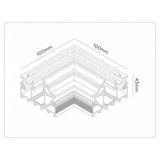 Соединитель угловой внутренний для треков встраиваемых Ambrella Light TRACK SYSTEM GL1981