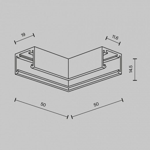 Соединитель угловой внутренний для треков Maytoni Technical  TRA239CL-41B
