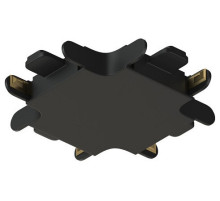 Соединитель X-образный для треков накладных Denkirs AIR BASE TR5234-BK