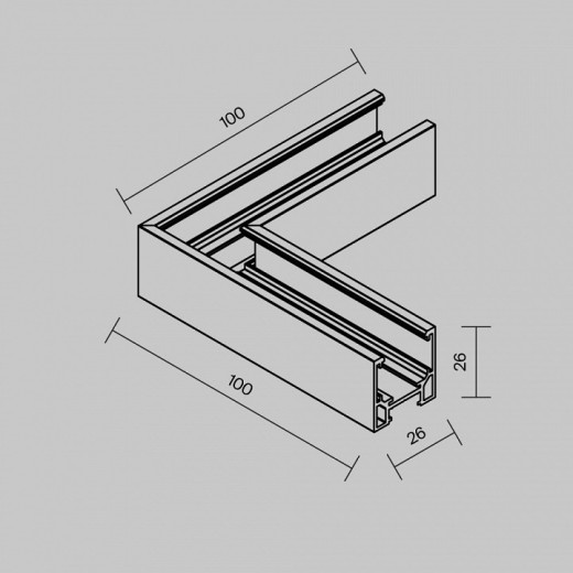 Соединитель угловой внутренний для треков Maytoni Technical  TRAMN034CL-41W