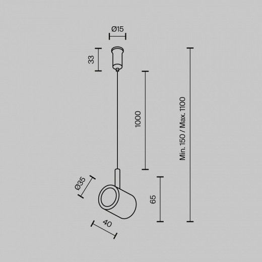 Подвес для трека Tau TRA154CSW-1BS