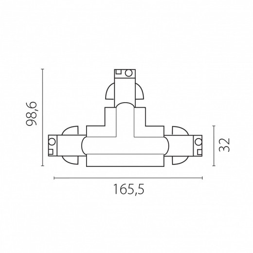 Токопровод T-образный правый Lightstar Quattro 504136-FRPSR