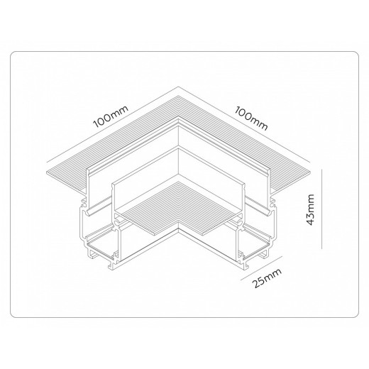 Соединитель угловой внутренний для треков встраиваемых Ambrella Light TRACK SYSTEM GL1971