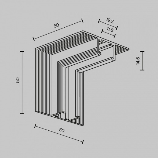Соединитель угловой внутренний для треков Maytoni Technical  TRA239ICL-42.12B