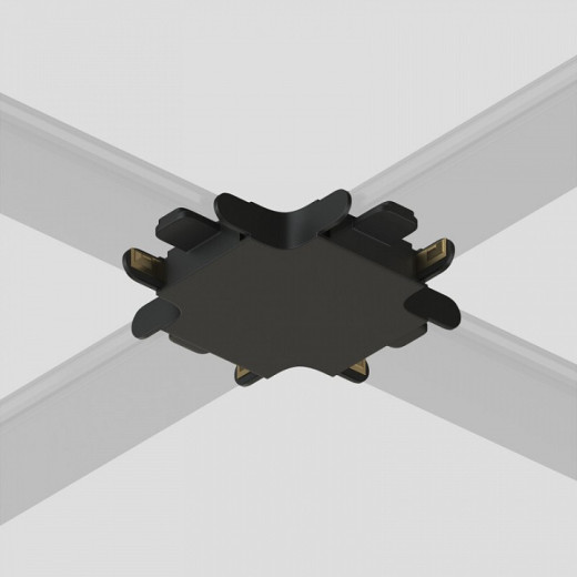 Соединитель X-образный для треков накладных Denkirs AIR BASE TR5234-BK