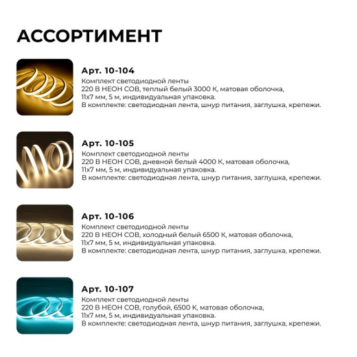 Комплект с лентой светодиодной Apeyron Electrics  10-106