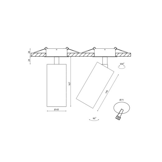 Крепление для встраивания светильника SWG PRO Villy VL-M4-WH