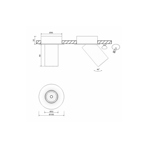 Крепление для встраивания светильника SWG PRO Mini Villy MINI-VL-M7-WH