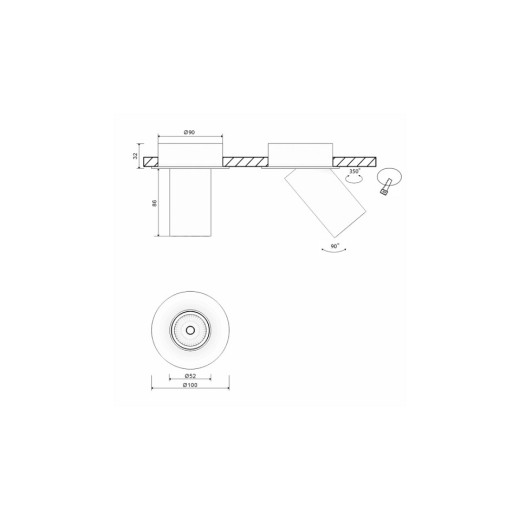 Крепление для встраивания светильника SWG PRO Mini Villy MINI-VL-M7-BL