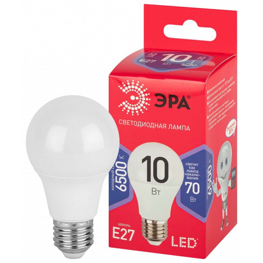 Лампа светодиодная Эра  E27 10Вт 6500K LED A60-10W-865-E27 R