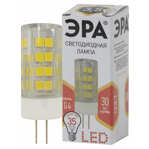 Лампа светодиодная Эра Стандарт G4 3.5Вт 2700K LED JC-3,5W-220V-CER-827-G4