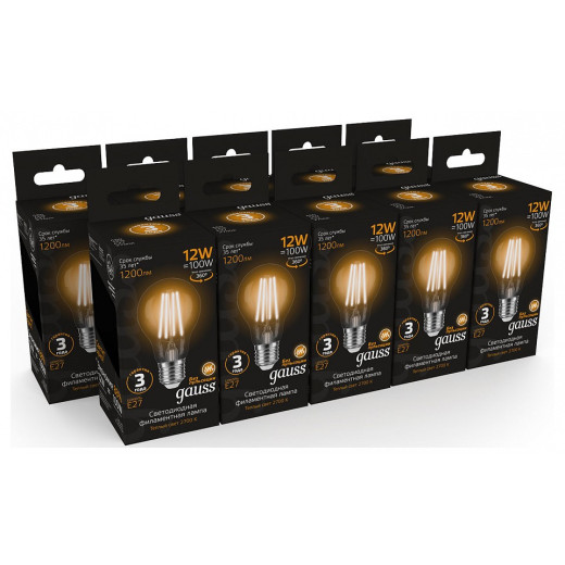Лампа светодиодная Gauss Filament E27 12Вт 2700K 102902112