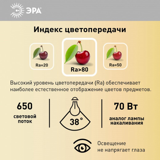 Лампа светодиодная Эра  GU10 8Вт 4000K LED Lense MR16-8W-840-GU10