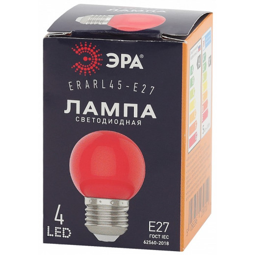 Лампа светодиодная Эра  E27 1Вт 3000K ERARL45-E27
