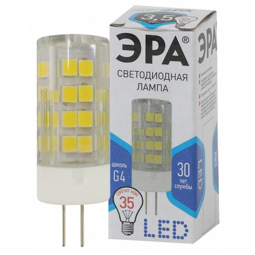 Лампа светодиодная Эра Стандарт G4 3.5Вт 4000K LED JC-3,5W-220V-CER-840-G4