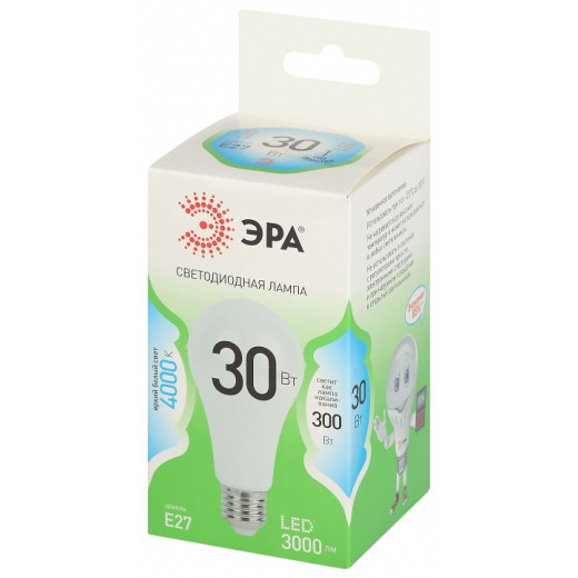Лампа светодиодная Эра Green Line E27 30Вт 4000K LED A65-30W-840-E27 GL