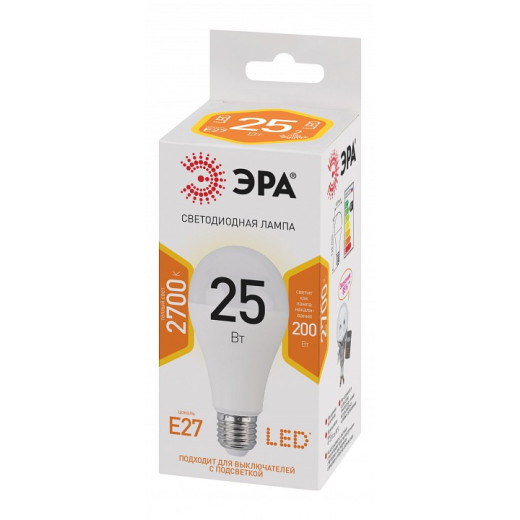 Лампа светодиодная Эра Стандарт E27 25Вт 2700K LED A65-25W-827-E27
