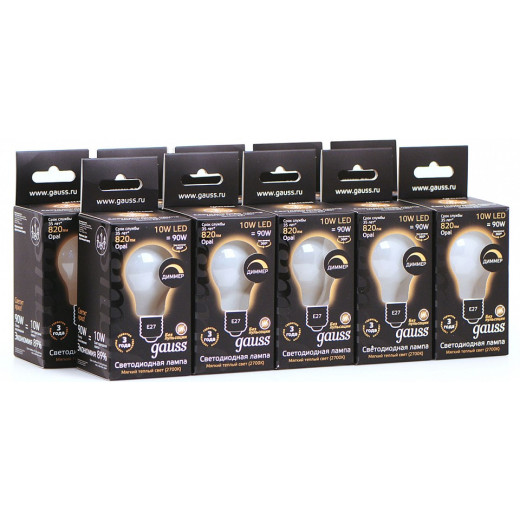 Лампа светодиодная Gauss 1022 E27 10Вт 2700K 102202110-D