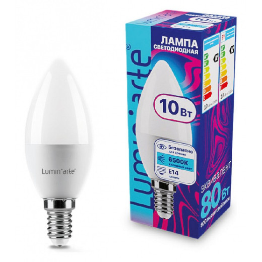 Лампа светодиодная Luminarte  E14 10Вт 6500K LSTD-C37-10W6KE14