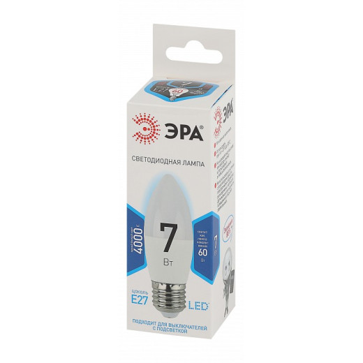 Лампа светодиодная Эра Стандарт E27 7Вт 4000K LED B35-7W-840-E27