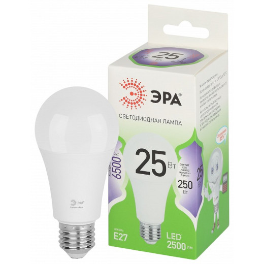 Лампа светодиодная Эра Green Line E27 25Вт 6500K LED A60-25W-865-E27 GL