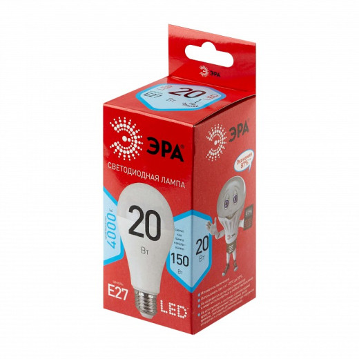 Лампа светодиодная Эра  E27 20Вт 4000K LED A65-20W-840-E27 R