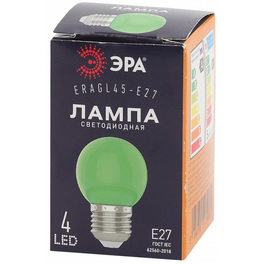 Лампа светодиодная Эра  E27 1Вт 3000K ERAGL45-E27