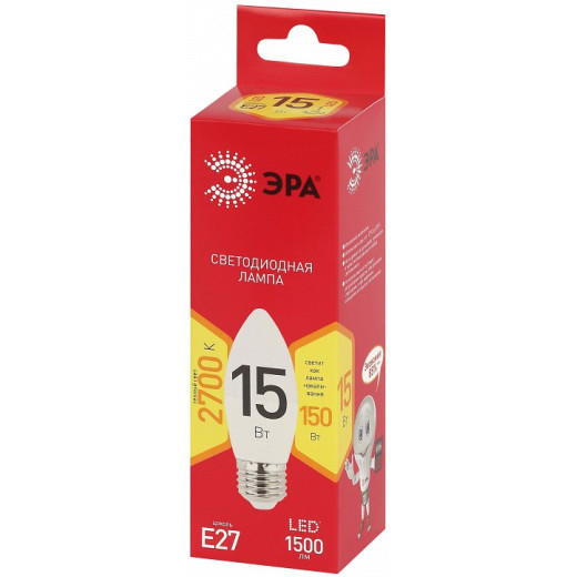 Лампа светодиодная Эра  E27 15Вт 2700K LED B35-15W-827-E27 R