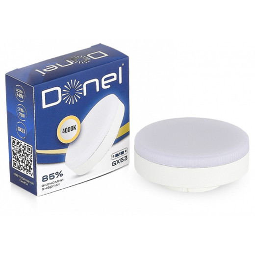 Лампа светодиодная Donel DN03 GX53 9Вт 4000K DN03007N9GX53Dim