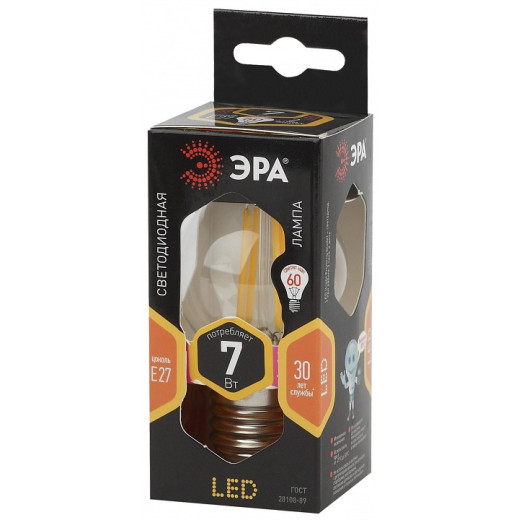 Лампа светодиодная Эра F-LED E27 7Вт 2700K F-LED P45-7W-827-E27