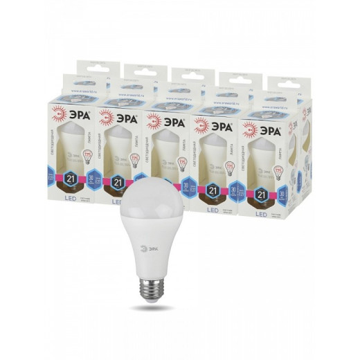 Лампа светодиодная Эра Стандарт E27 21Вт 4000K LED A65-21W-840-E27