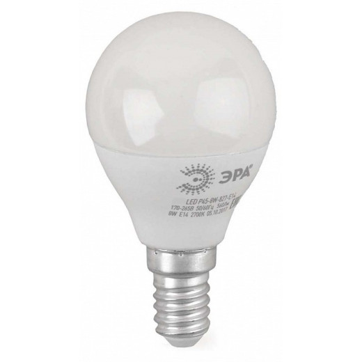 Лампа светодиодная Эра  E14 8Вт 2700K LED P45-8W-827-E14 R