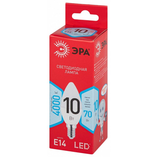 Лампа светодиодная Эра  E14 10Вт 4000K LED B35-10W-840-E14 R