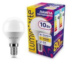 Лампа светодиодная Luminarte  E14 10Вт 3000K LSTD-G45-10W3KE14